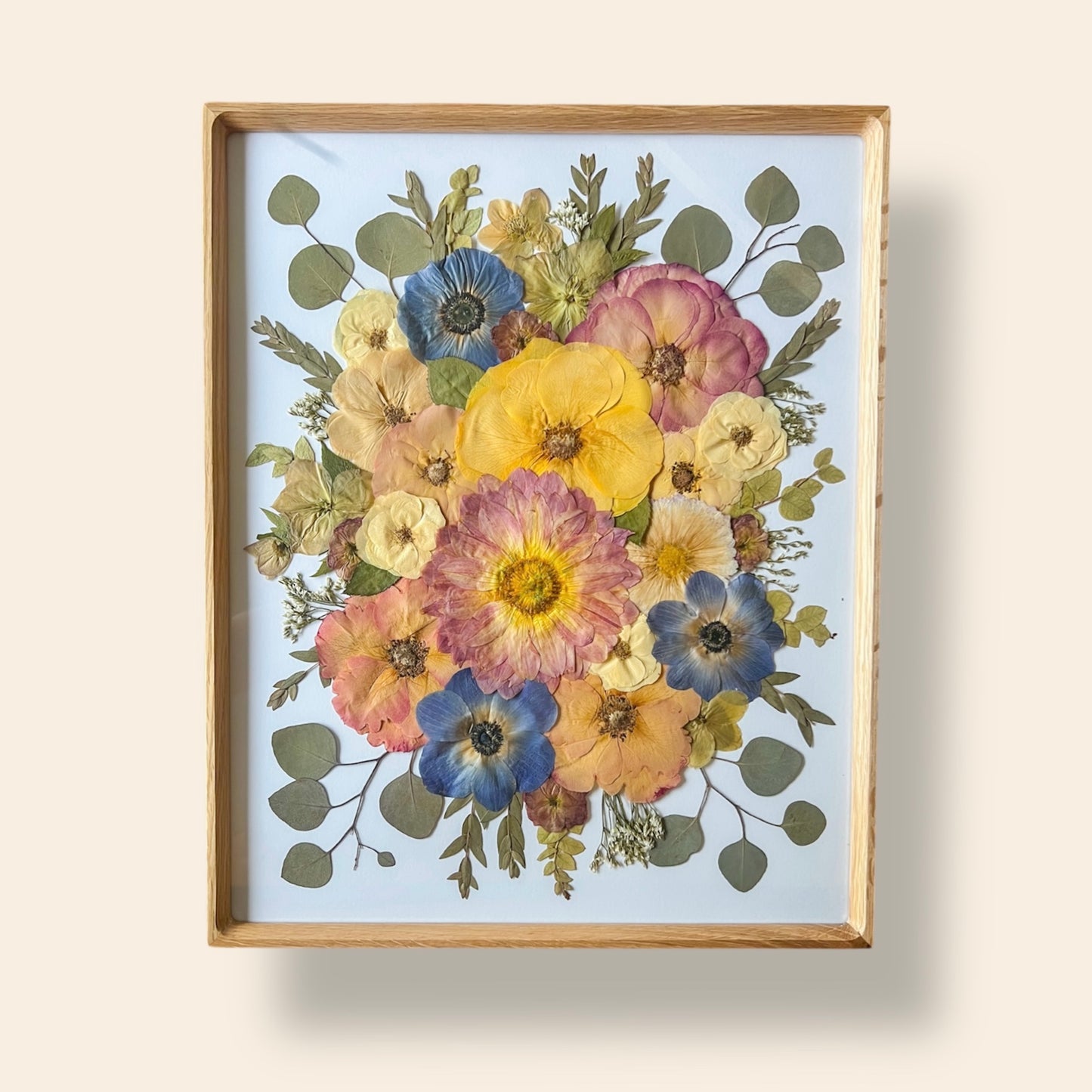 Custom Pressed Floral Frame: 16x20
