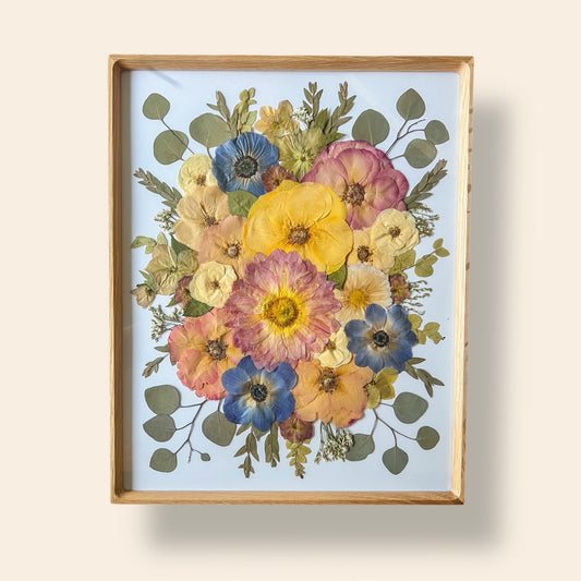 Custom Pressed Floral Frame: 16x20