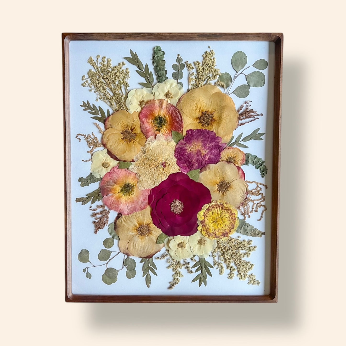 Custom Pressed Floral Frame: 16x20