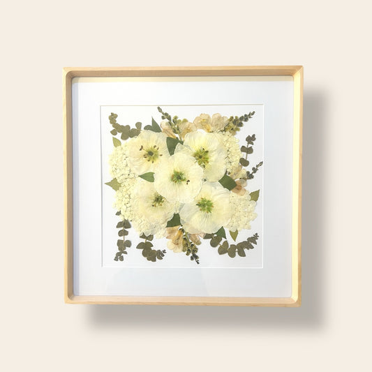 Custom Pressed Floral Frame: 16x16
